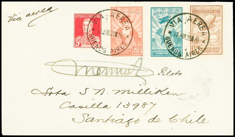 La 1ère traversée postale de l’Atlantique Sud par Mermoz, Dabry et Gimié, article de M. Bertrand SINAIS extrait du catalogue de vente sur Offre N°239